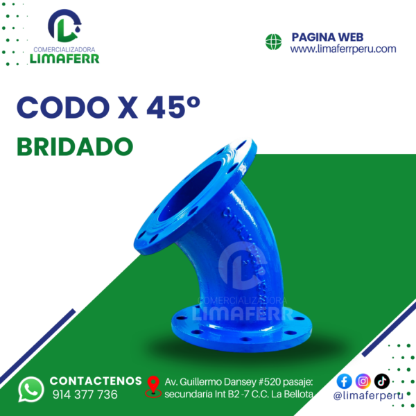 CODO BRIDADO X 45° HD