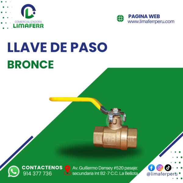 LLAVE DE PASO BRONCE