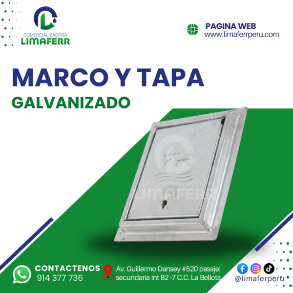 MARCO Y TAPA FIERRO GALVANIZADO