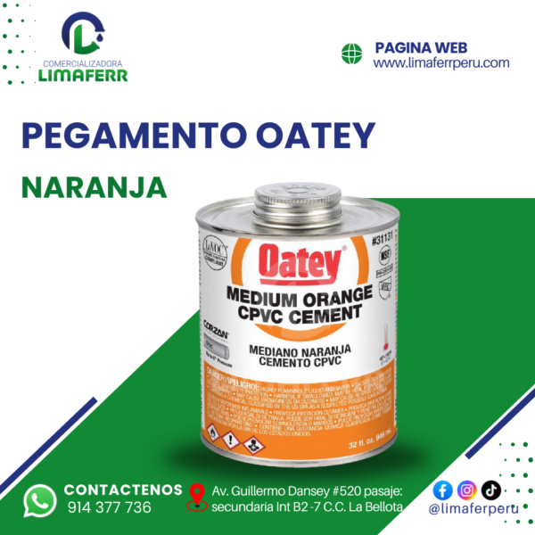 PEGAMENTO OATEY NARANJA