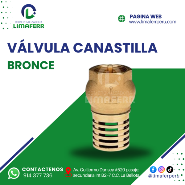 VÁLVULA TIPO CANASTILLA BRONCE