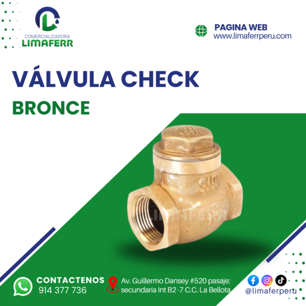 VÁLVULA CHECK BRONCE