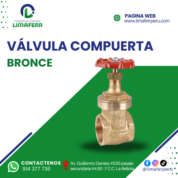 VÁLVULA COMPUERTA BRONCE