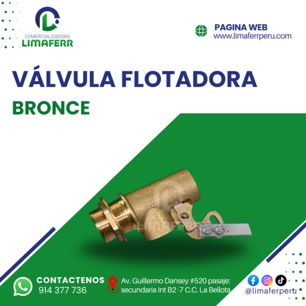 VÁLVULA FLOTADORA BRONCE