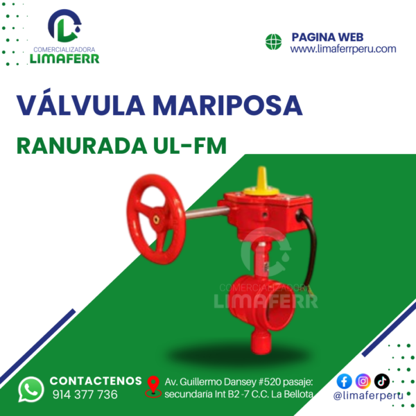 VÁLVULA MARIPOSA RANURADA UL-FM CON CABLE