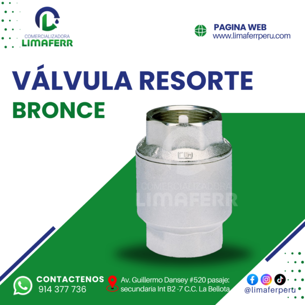 VÁLVULA RESORTE BRONCE